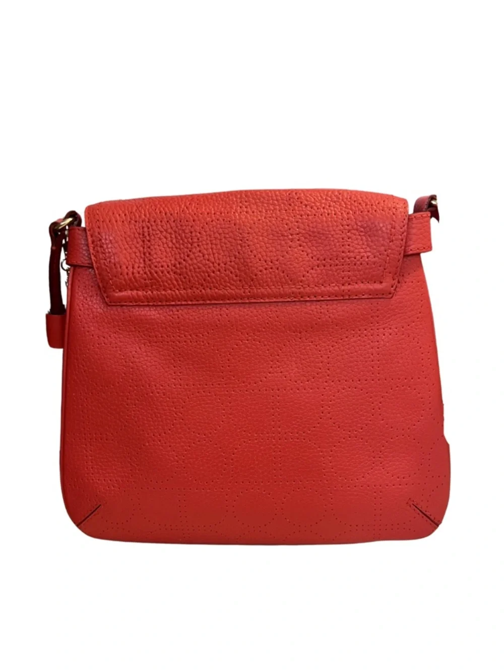 kate spade Red Pebbled Leather Crossbody Hobo with Floral Charm Accent